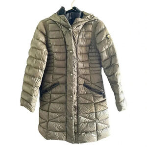 Bernardo Women's Green Long Sleeve Hooded Puffer Jacket Size Small